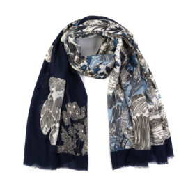 Sjaal " fantaisie bleue"