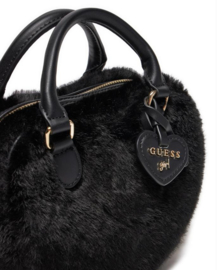 Zwart fur hartjes tas GUESS