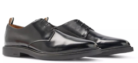 Zwart leren veter schoen BOSS