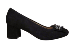 Blauw suede parel pump