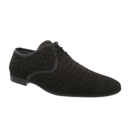 Zwart nabuck veterschoen