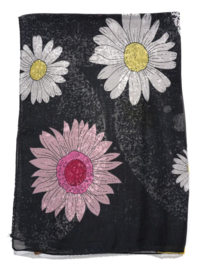 Sjaal "noir des fleurs"