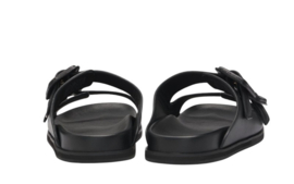 Zwart leren slipper BOSS