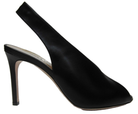 Zwart peep toe pump