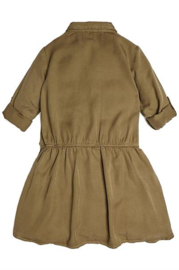 Legergroen doorknoop jurkje