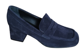 Blauw suède trotteur