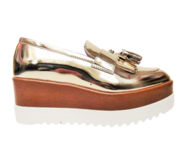 Goud pennyloafer plateau