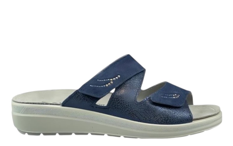 Blauw nabuck slipper