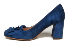 Jeansblauw suede pump