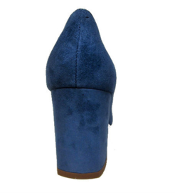 Jeansblauw suede pump