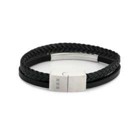 Zwarte gevlochten armband