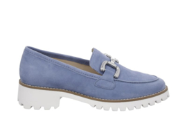 Bleu nabuck  loafer met bit