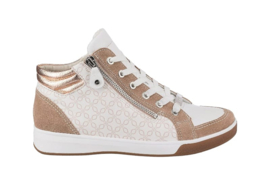 Wit camel high top sneaker