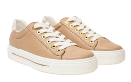 Zand leren sneaker