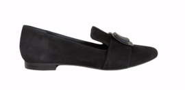 Zwart suede loafer gesp