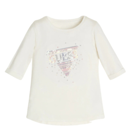 ecru shirt sparkling logo GUESS