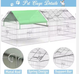 Topmast Konijnenren Outdoor - Puppyren - Verzinkt Metaal - Maat L 180 x 75 x 75 cm