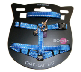 Kattenharnas met riem Safe Blauw