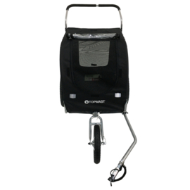 Topmast Easy Flow Hondenfietskar - Met Jogger Functie - Opvouwbaar - Zwart - Large