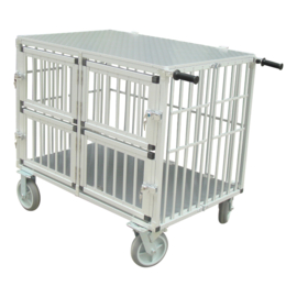 TOPMAST SHOWTROLLEY EXPOSE M - VOOR 4 HONDEN - ALUMINIUM - MET WIELEN - 100 X 70 X 95 CM