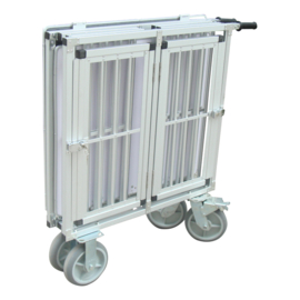 TOPMAST SHOWTROLLEY EXPOSE - VOOR 2 HONDEN - ALUMINIUM - MET WIELEN - DIVERSE MATEN