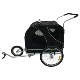 Topmast Easy Flow Hondenfietskar - Met Jogger Functie - Opvouwbaar - Zwart - Large