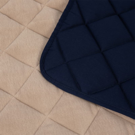 Doctor Bark Fleece-Quilt Hondendeken Marine en Beige