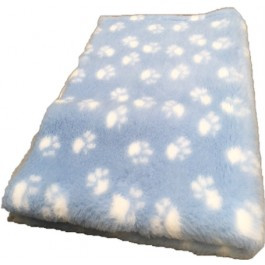 Vet Bed Lichtblauw met Witte Voetprint Latex Anti Slip