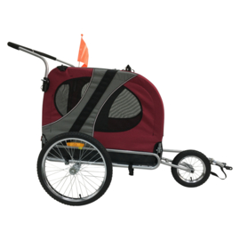 Topmast Easy Flow Hondenfietskar - Met Jogger Functie - Opvouwbaar - Rood- Large