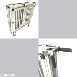 TOPMAST SHOWTROLLEY EXPOSE - VOOR 1 HOND - ALUMINIUM - MET WIELEN - DIVERSE MATEN