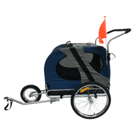 Topmast Easy Flow Hondenfietskar - Met Jogger Functie - Opvouwbaar - Blauw - Medium