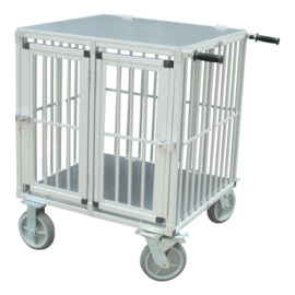 TOPMAST SHOWTROLLEY EXPOSE - VOOR 2 HONDEN - ALUMINIUM - MET WIELEN - DIVERSE MATEN