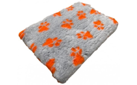 Vet Bed Xtra Soft - 2 kleur Big Paw- Grijs Oranje latex anti-slip