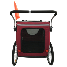 Topmast Easy Flow Hondenfietskar - Met Jogger Functie - Opvouwbaar - Rood- Large