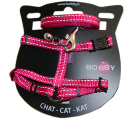 Kattenharnas met riem Safe Fuchsia