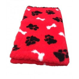 Vet bed - Rood zwarte pootjes witte botjes - latex anti-slip