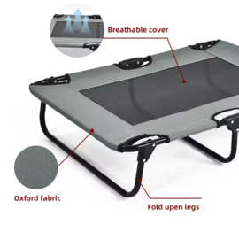 Topmast Hondenstretcher Outdoor - Maat L - Antraciet - Luchtdoorlatend - 125 x 83 cm