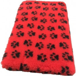 Vet Bed Rood met Zwarte Voetprint Latex anti-slip
