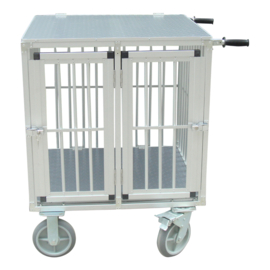 TOPMAST SHOWTROLLEY EXPOSE - VOOR 2 HONDEN - ALUMINIUM - MET WIELEN - DIVERSE MATEN