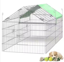 Topmast Konijnenren Outdoor - Puppyren - Verzinkt Metaal - Maat L 180 x 75 x 75 cm