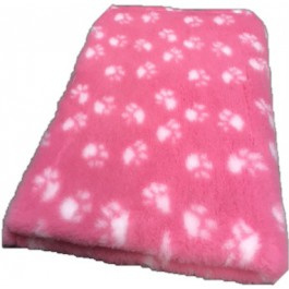 Vet Bed Roze met Witte Voetprint Latex Anti Slip