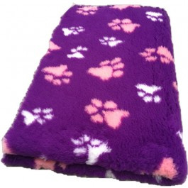 Vet Bed Paars Roze Wit voetprint- latex anti-slip.