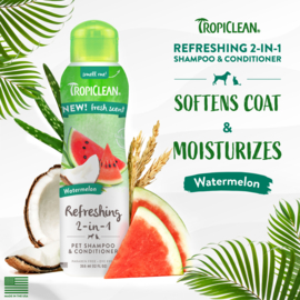 TropiClean - 2 in 1 Watermeloen Shampoo - 355ml