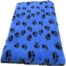 Vet Bed Kobaltblauw met Zwarte Voetprint Latex Anti Slip