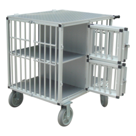 TOPMAST SHOWTROLLEY EXPOSE M - VOOR 4 HONDEN - ALUMINIUM - MET WIELEN - 100 X 70 X 95 CM