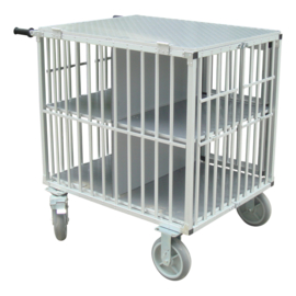 TOPMAST SHOWTROLLEY EXPOSE M - VOOR 4 HONDEN - ALUMINIUM - MET WIELEN - 100 X 70 X 95 CM