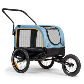 TOPMAST VARIO 2-in-1 Hondenaanhanger & Hondenbuggy Blauw Zwart