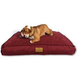 TOPMAST HONDENKUSSEN - VELOURS SOFT SERIE - BORDEAUX ROOD