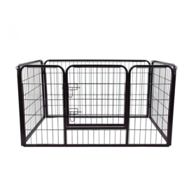 TOPMAST PUPPYREN ZWART GECOAT 93 X 63 X 63 CM - ENKEL DEUR - PVC LADE