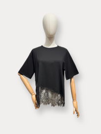 T-shirt Lace zwart